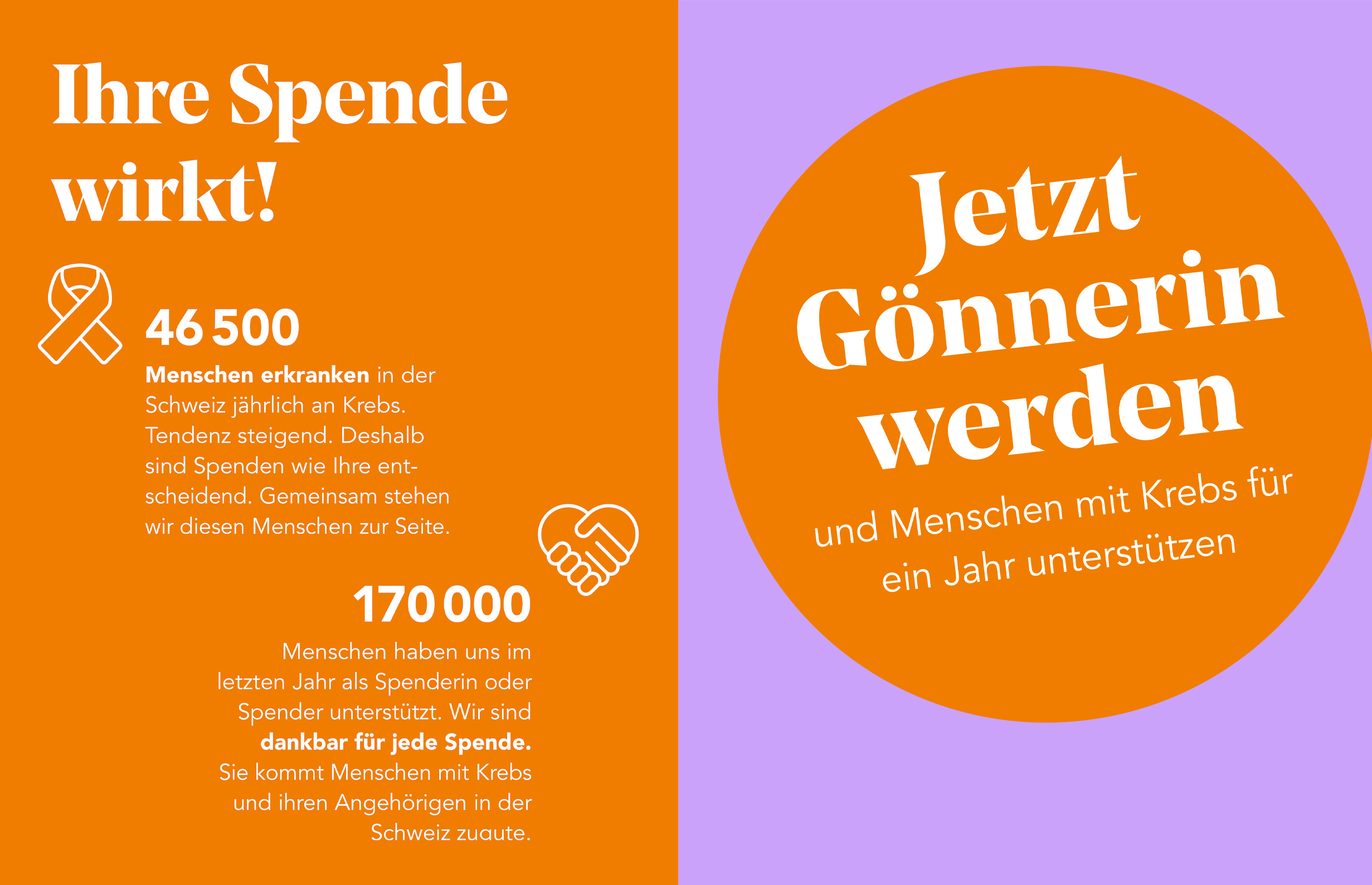 Spendenmailing Design Details der Krebsliga