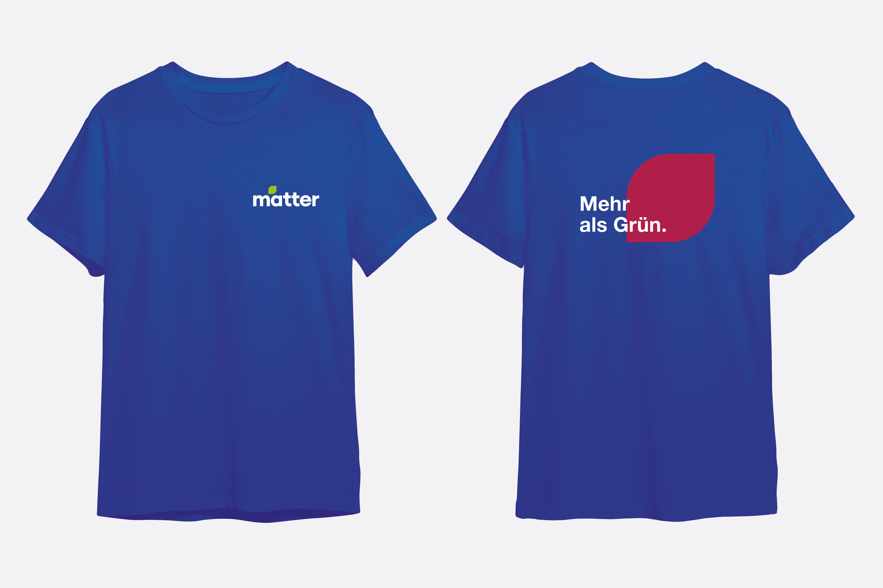 Blaues Matter-T-Shirt mit Logo und Slogan