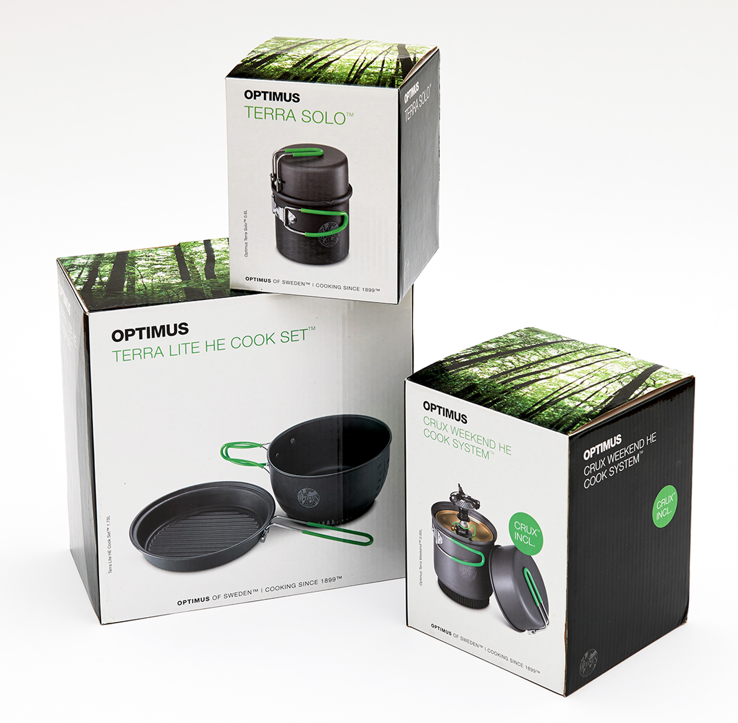 Optimus Camping-Kochsets in verschiedenen Ausführungen
