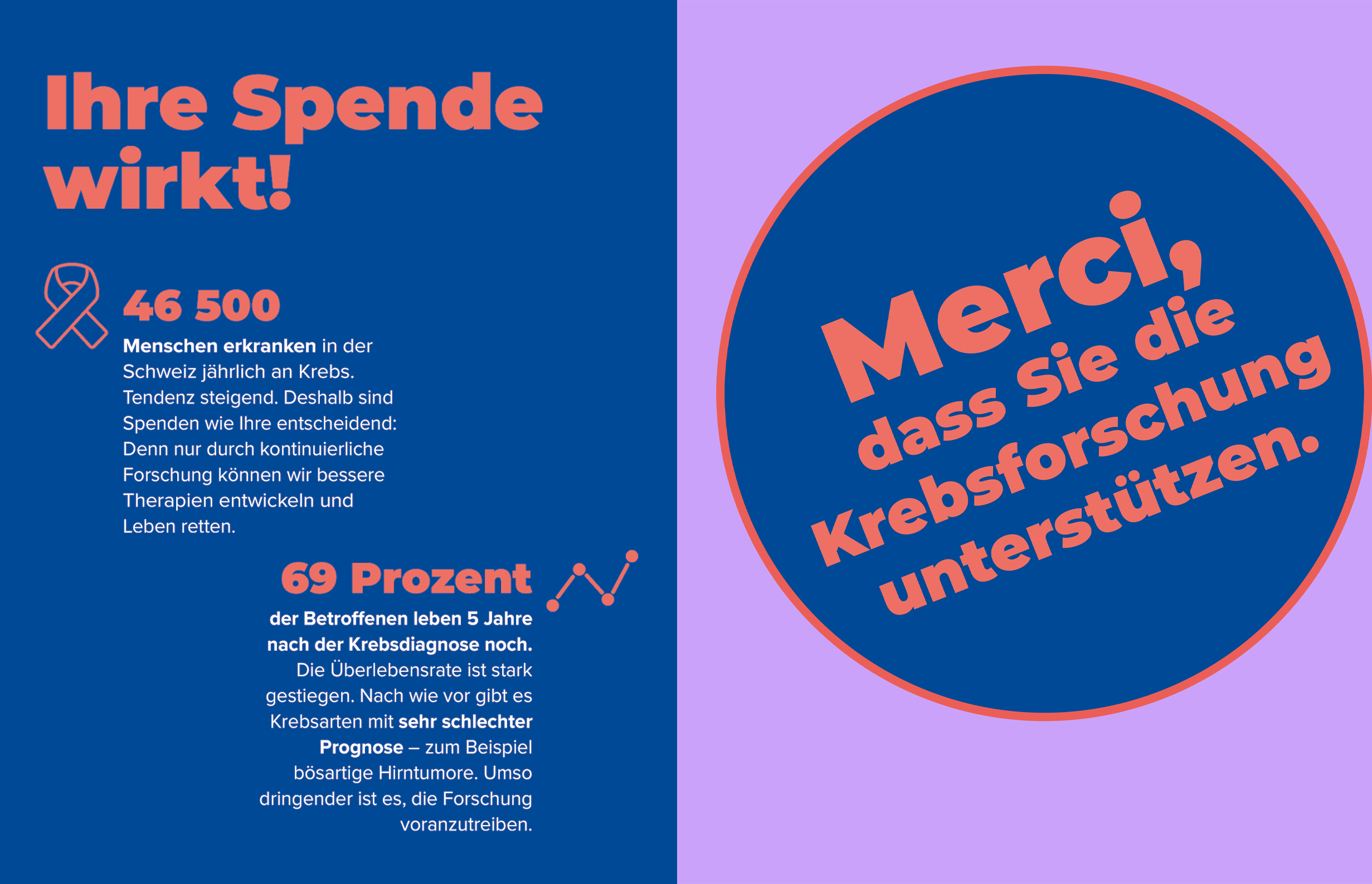 Spendenmailing Design Details der Krebsforschung