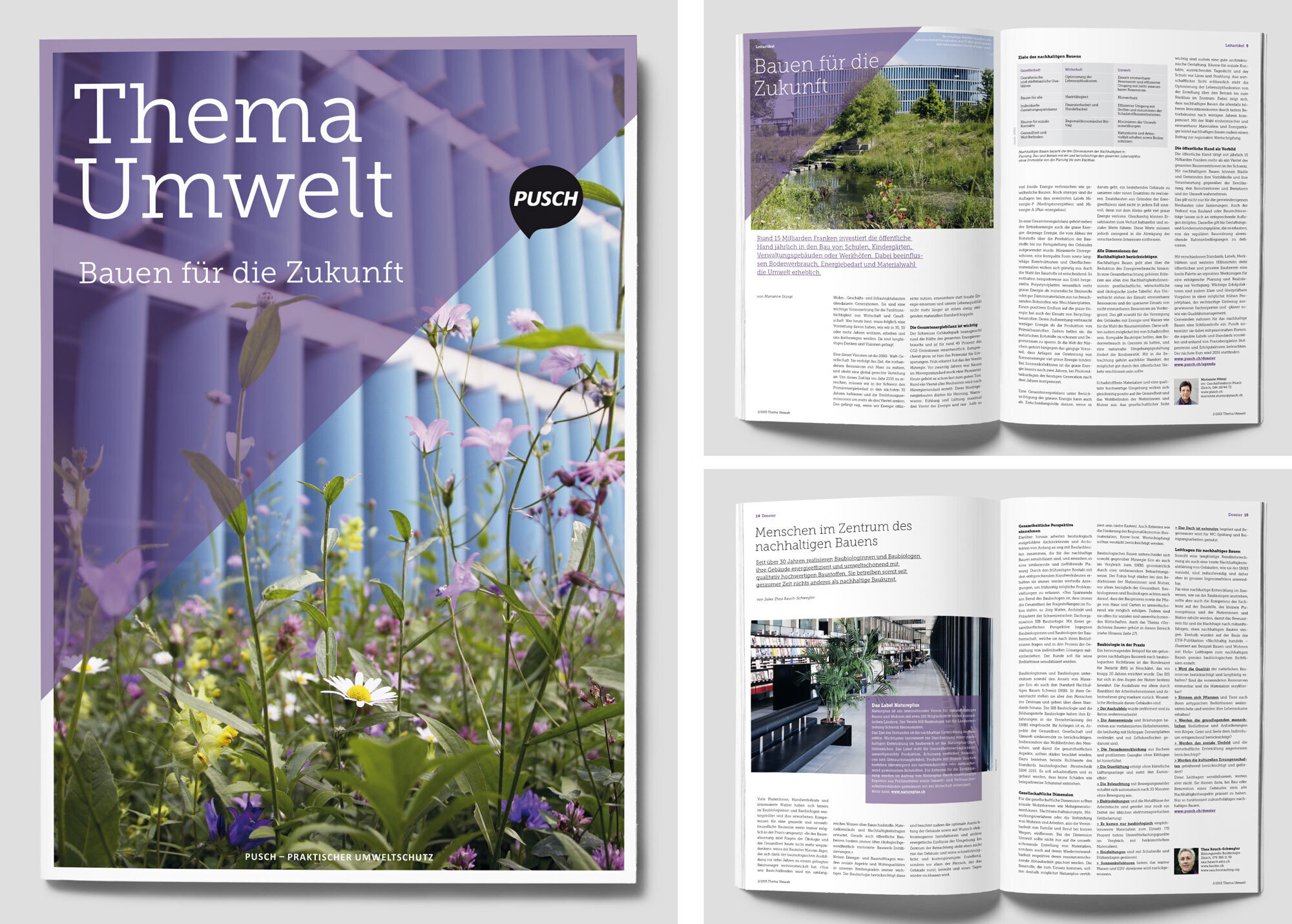 Magazin „Thema Umwelt“ von Pusch über nachhaltiges Bauen.