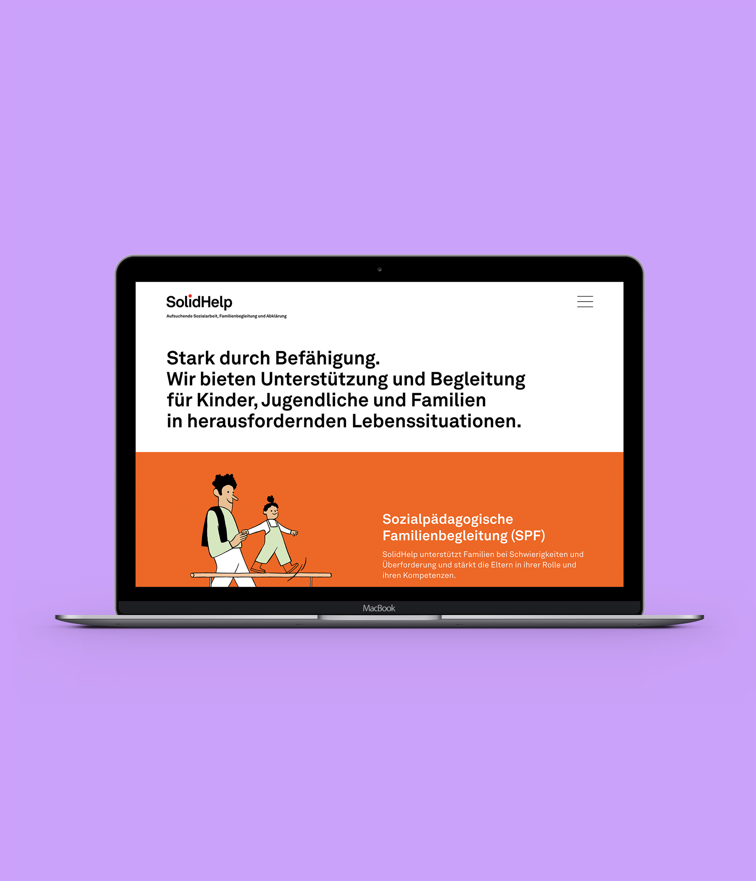 SolidHelp Website Design 2025 Screen Macbook Pro Mockup