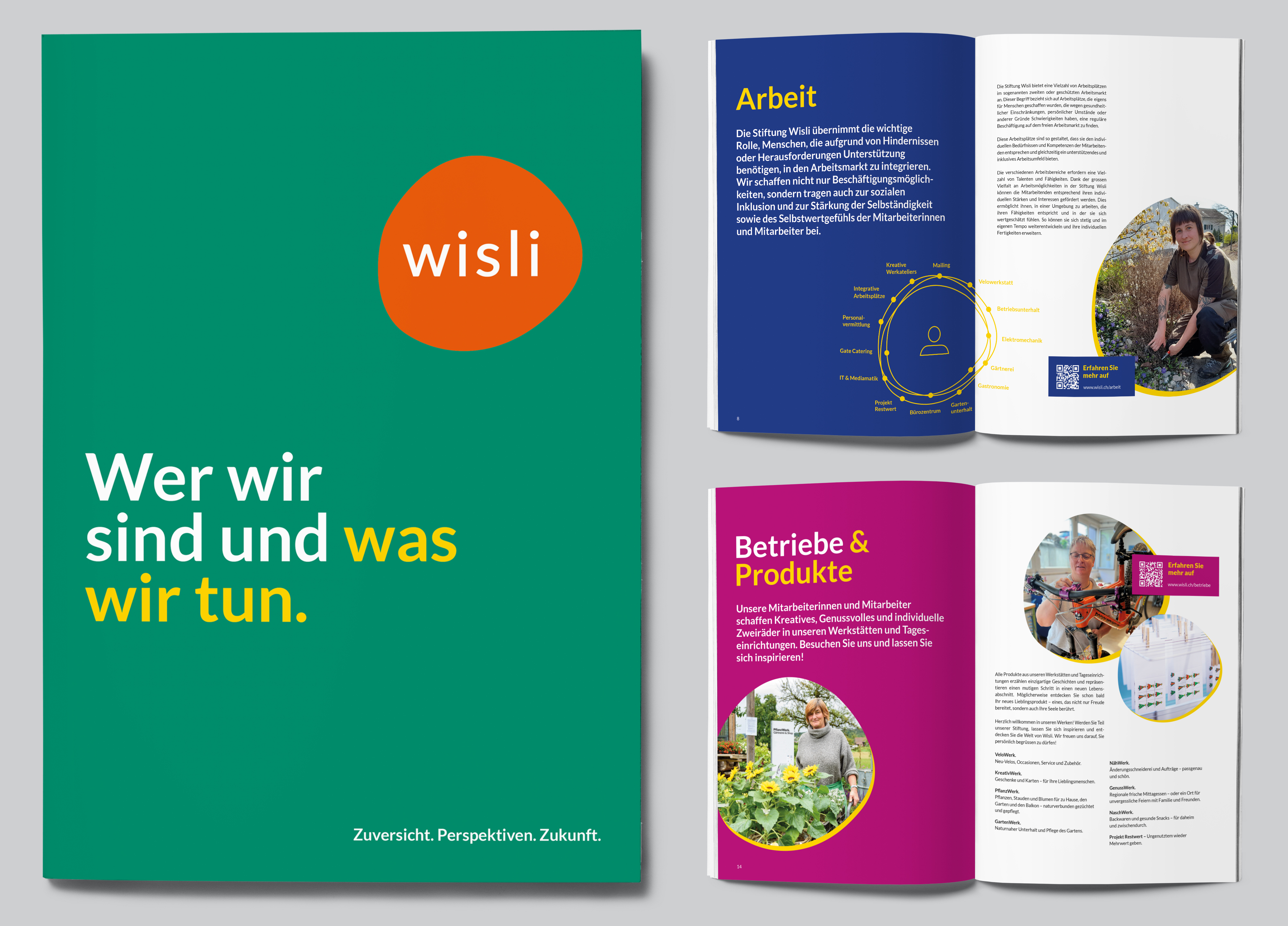 Imagebroschüre der Stiftung Wisli über ihre Arbeit und Programme