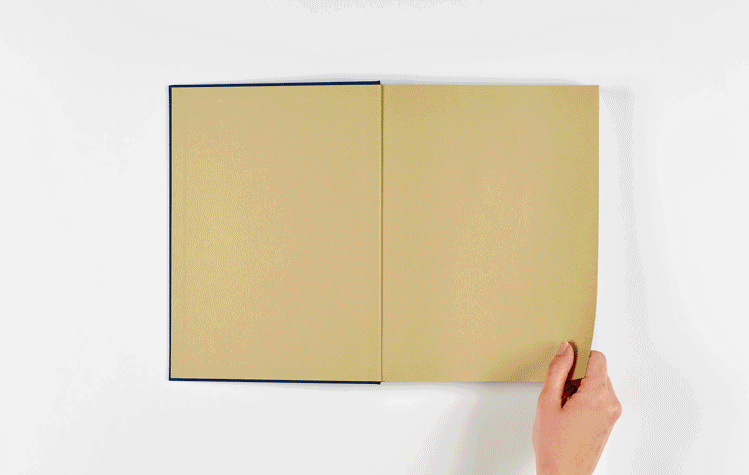 Animation: Eine Hand blättert die Seiten eines geöffneten Buches auf hellem Hintergrund um.